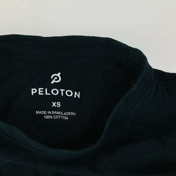 Peloton Women's XS T-Shirt Black Logo Graphic Short Sleeve Crew Neck Tee L29 - Picture 2 of 4